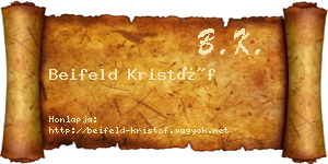 Beifeld Kristóf névjegykártya